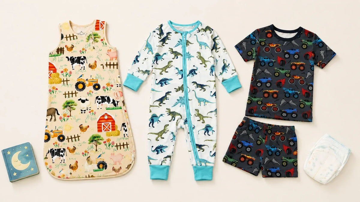 Toddler transitioning from a baby sleep sack to pajamas