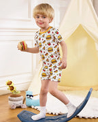Burger &amp; Buddies Short Two-Piece Pajama Set, Burger Buddies bamboo short two piece pjs lifestyle 01