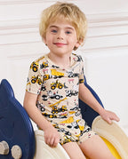 Digger Delights Short Two-Piece Pajama Set, Digger Delights bamboo short two piece pjs lifestyle 08