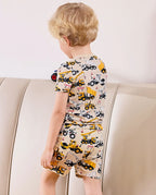 Digger Delights Short Two-Piece Pajama Set, Digger Delights bamboo short two piece pjs lifestyle 10
