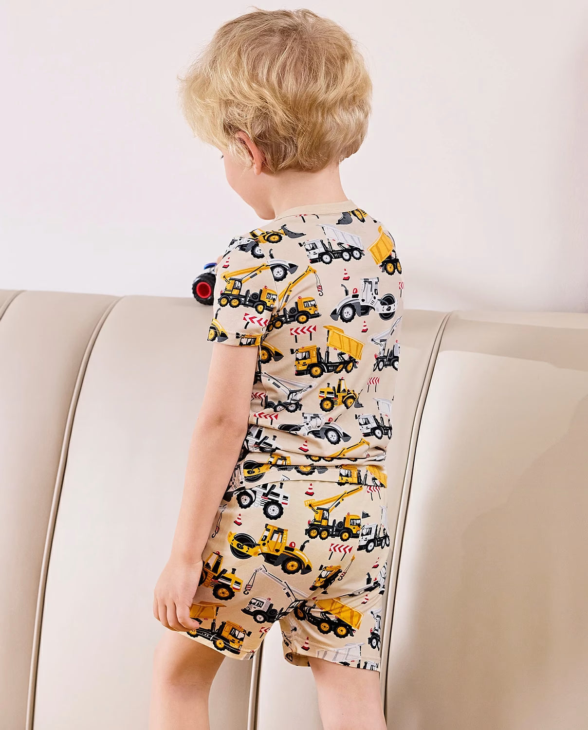Digger Delights Short Two-Piece Pajama Set, Digger Delights bamboo short two piece pjs lifestyle 10