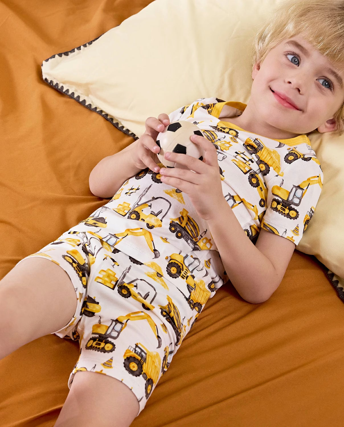 Digging Time Short Two-Piece Pajama Set, Digging Time bamboo short two piece pjs lifestyle 04