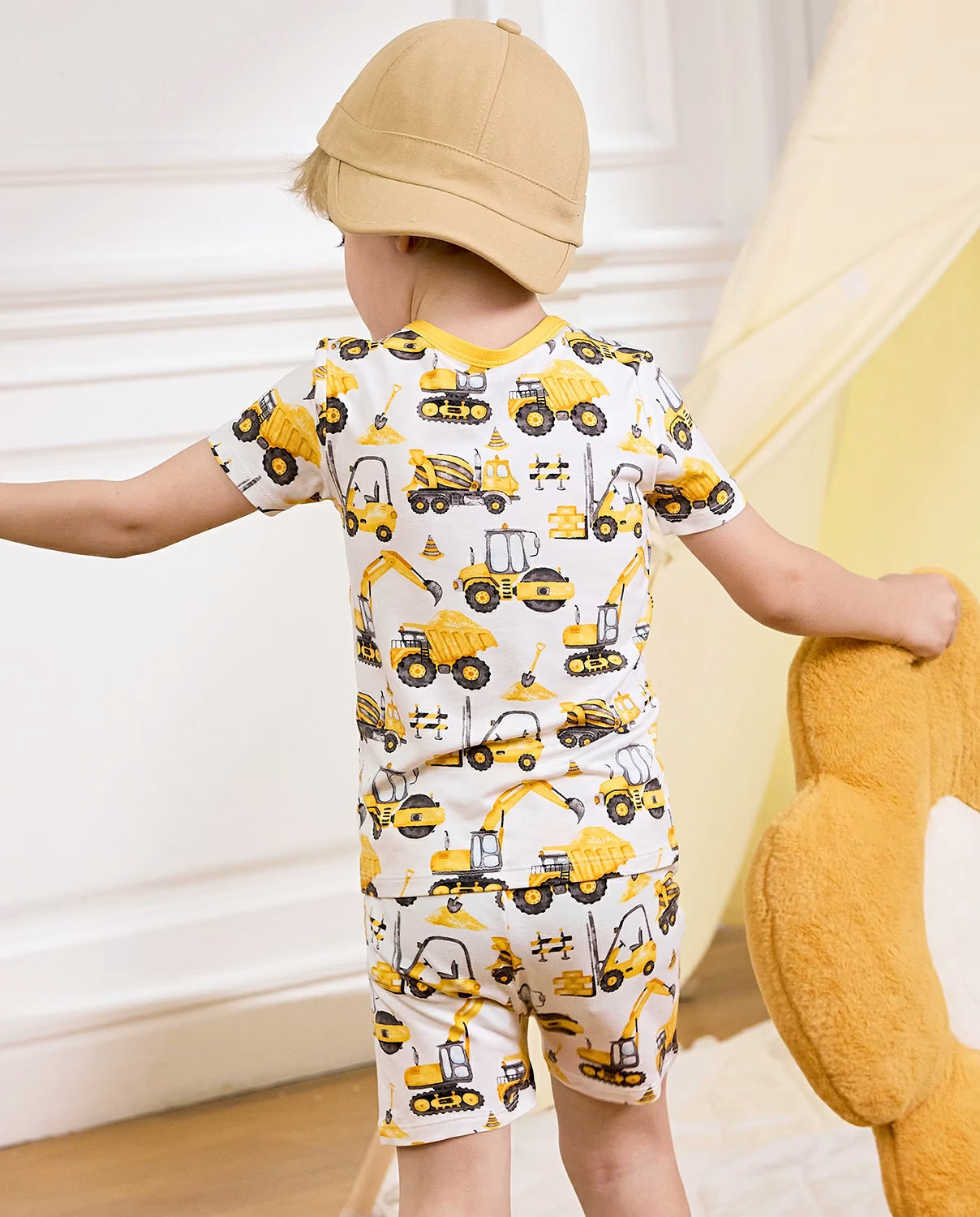 Digging Time Short Two-Piece Pajama Set, Digging Time bamboo short two piece pjs lifestyle 08