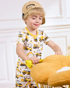 Digging Time Short Two-Piece Pajama Set, Digging Time bamboo short two piece pjs lifestyle 09