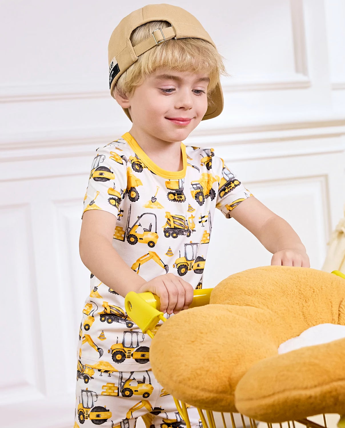 Digging Time Short Two-Piece Pajama Set, Digging Time bamboo short two piece pjs lifestyle 09
