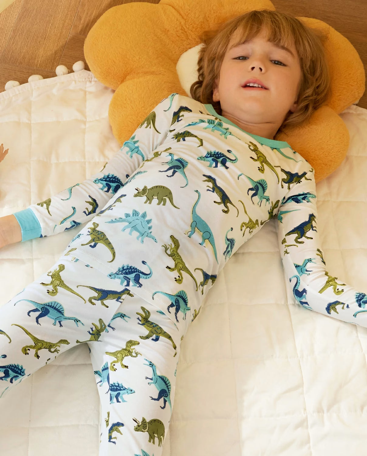 Dino Dreams Long Two-Piece Pajama Set, lifestyle view 4