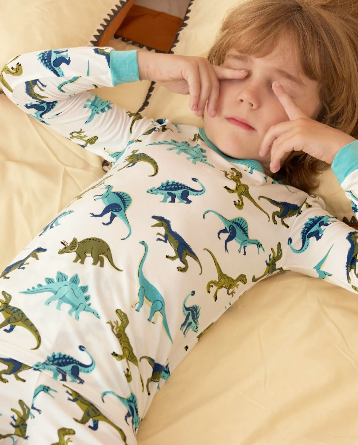 Dino Dreams Long Two-Piece Pajama Set, lifestyle view 10