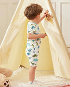 Dino Dreams Short Two-Piece Pajama Set, lifestyle view 8