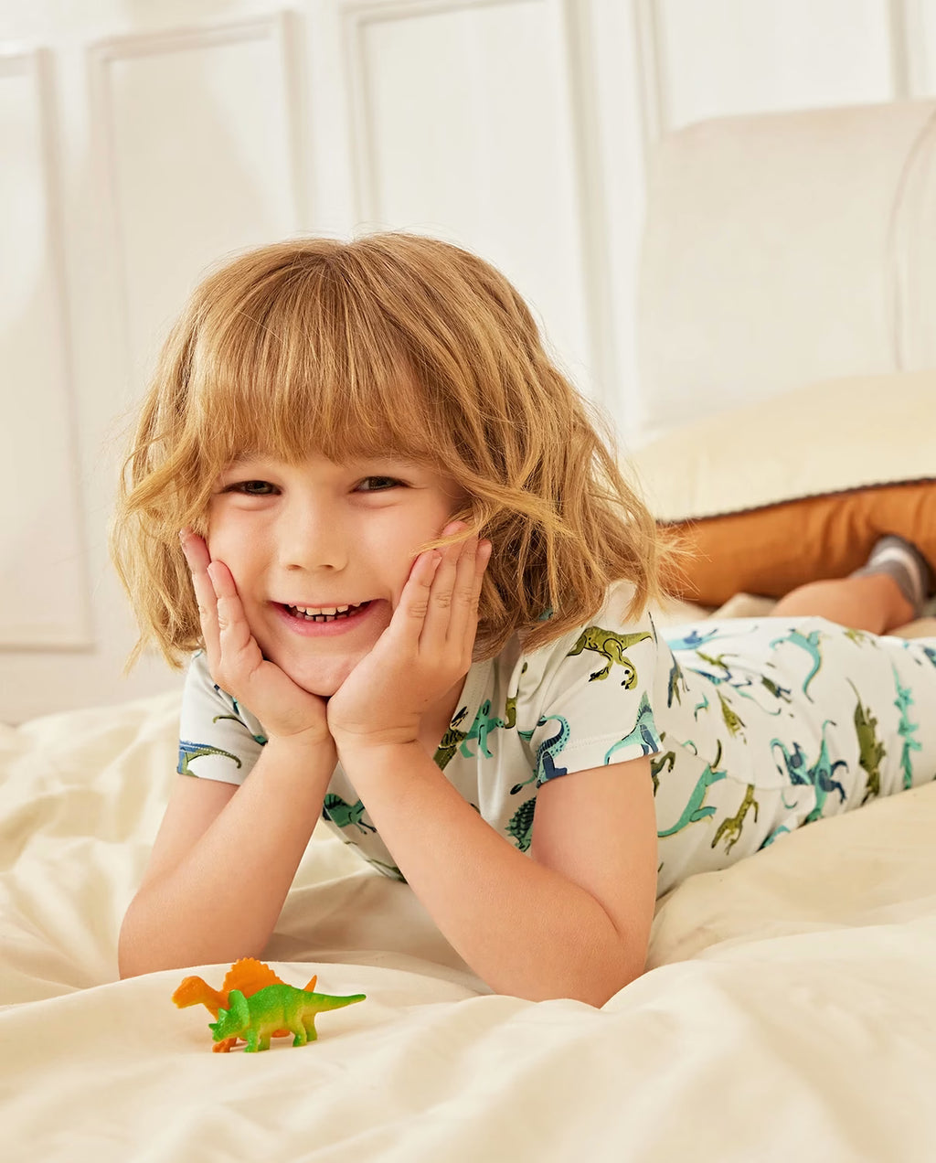 Dino Dreams Short Two-Piece Pajama Set, lifestyle view 6