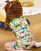 Dino Handbook Short Two-Piece Pajama Set, Dino Handbook bamboo short two piece pjs lifestyle 02