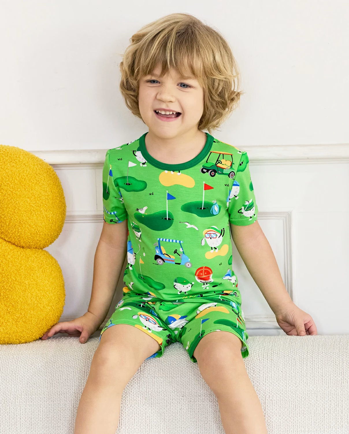 Golf Pals Short Two-Piece Pajama Set, Golf Pals bamboo short two piece pjs lifestyle 06