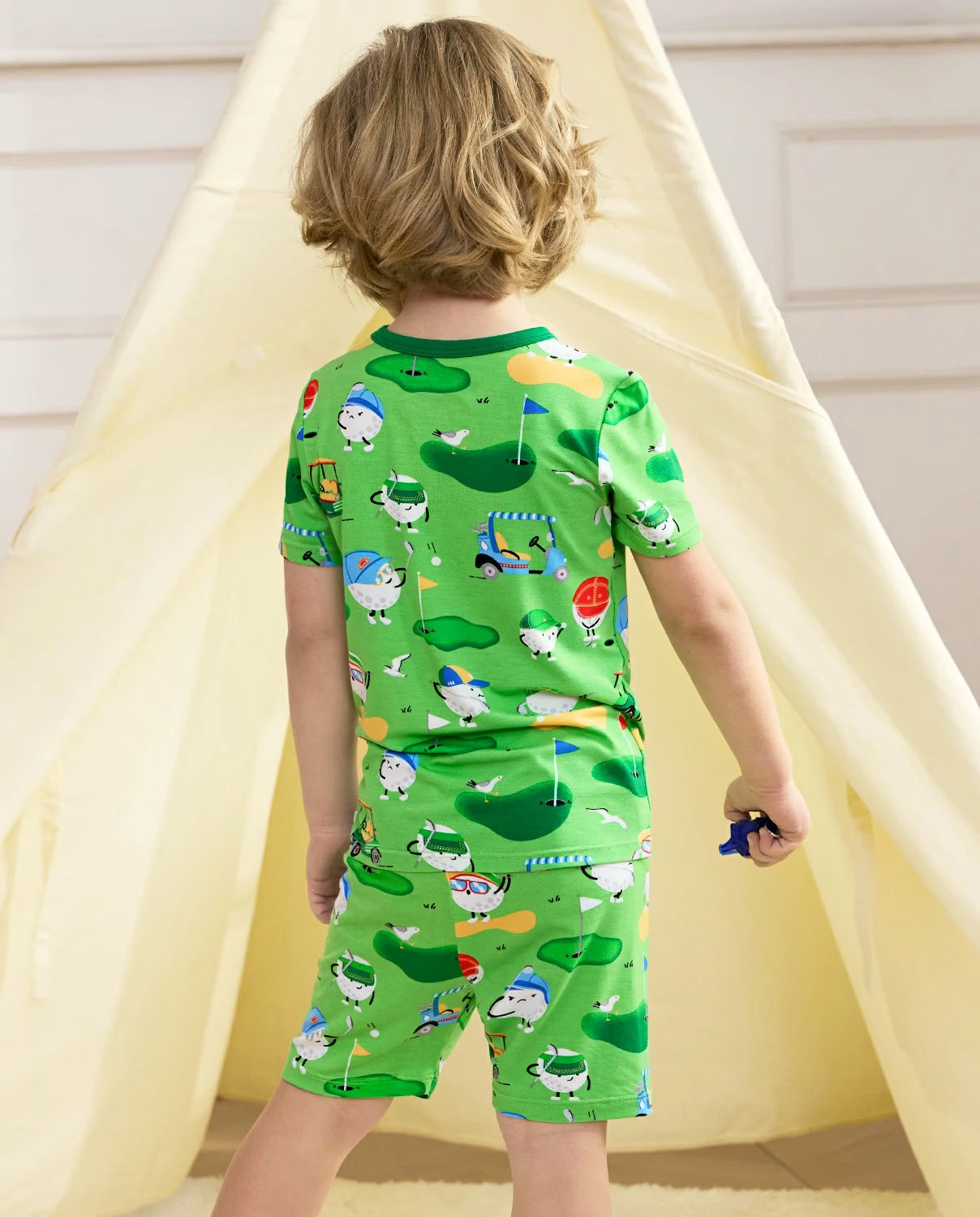 Golf Pals Short Two-Piece Pajama Set, Golf Pals bamboo short two piece pjs lifestyle 09