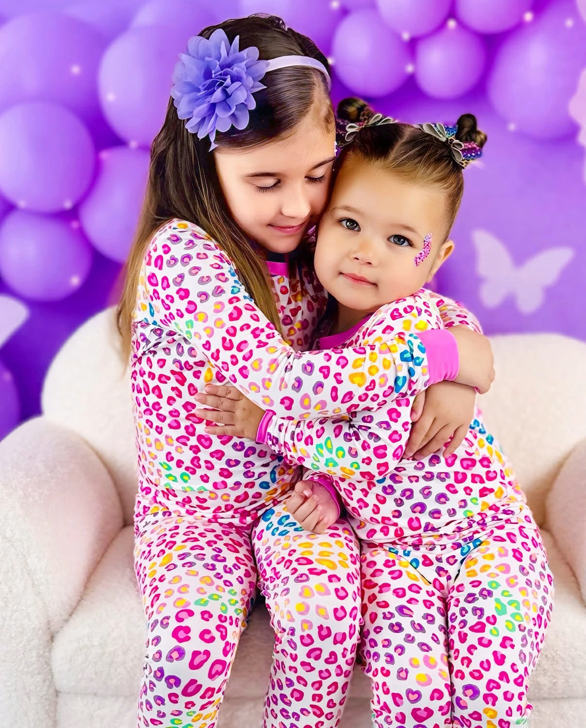 Happy Dots Long Two-Piece Pajama Set, Happy Dots bamboo long two piece pjs lifestyle 04