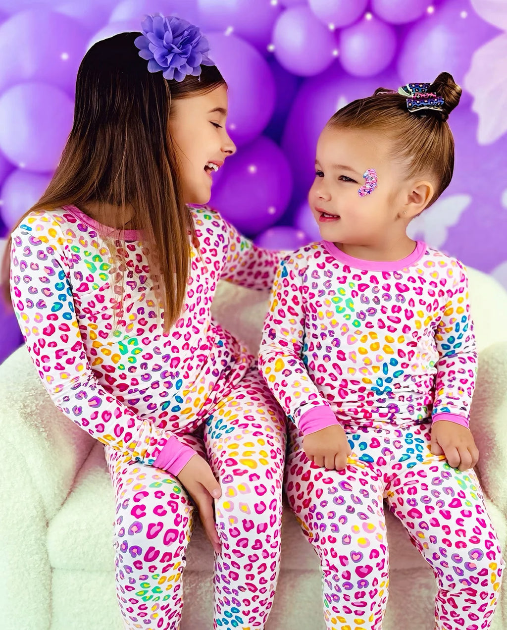 Happy Dots Long Two-Piece Pajama Set, Happy Dots bamboo long two piece pjs lifestyle 07