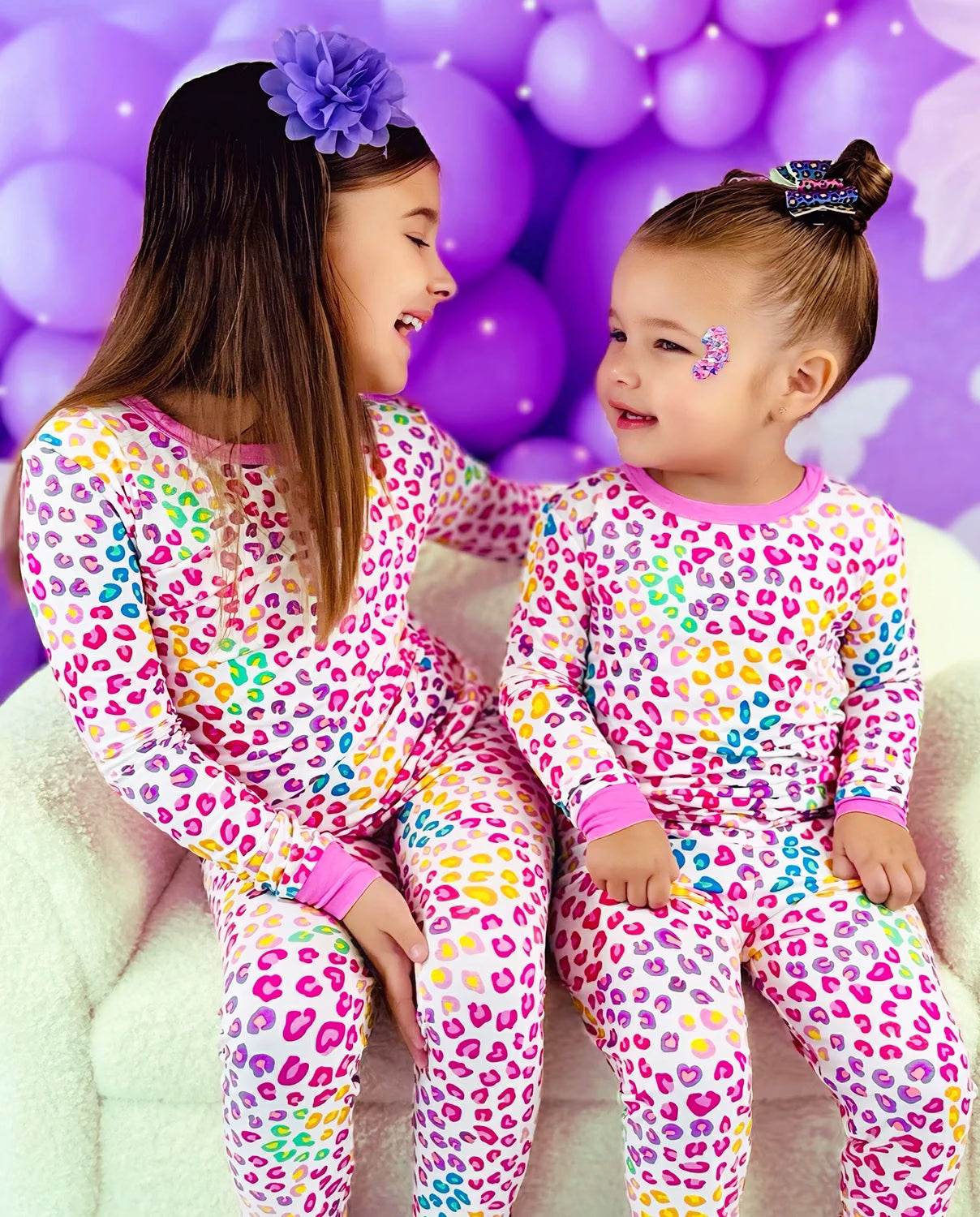 Happy Dots Long Two-Piece Pajama Set, Happy Dots bamboo long two piece pjs lifestyle 07