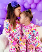Happy Dots Long Two-Piece Pajama Set, Happy Dots bamboo long two piece pjs lifestyle 08