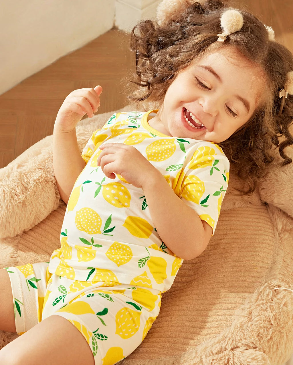Lemon Tree Short Two-Piece Pajama Set, Lemon Tree bamboo short two piece pjs lifestyle 05