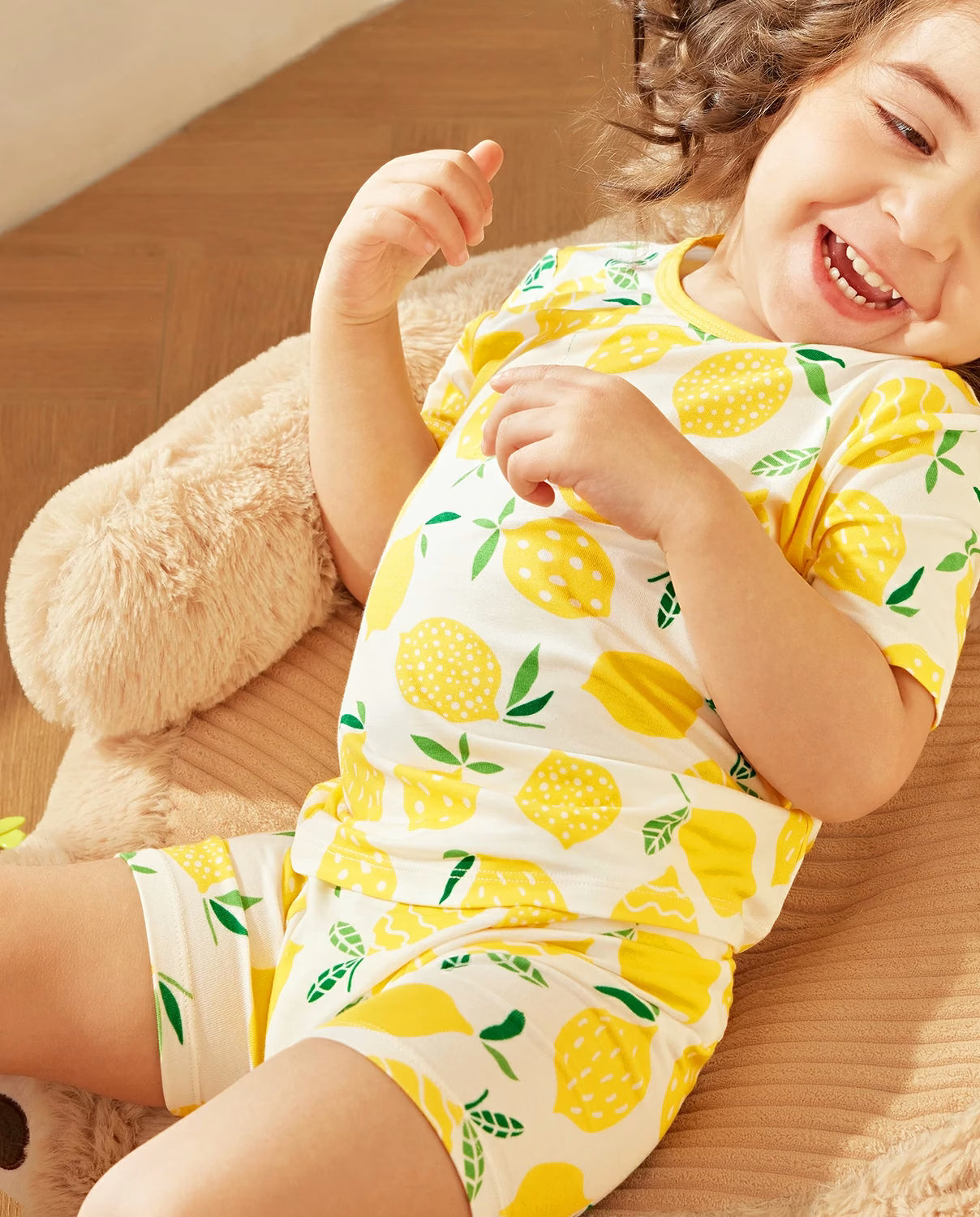 Lemon Tree Short Two-Piece Pajama Set, Lemon Tree bamboo short two piece pjs lifestyle 06