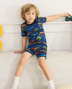 Monster Drive Short Two-Piece Pajama Set, Monster Drive bamboo long two piece pjs lifestyle 09