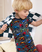 Monster Truck Short Two-Piece Pajama Set, Monster Truck bamboo long two piece pjs lifestyle 01