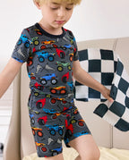 Monster Truck Short Two-Piece Pajama Set, Monster Truck bamboo long two piece pjs lifestyle 02
