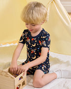 Moonlit Voyage Short Two-Piece Pajama Set, Moonlit Voyage bamboo short two piece pjs lifestyle 10