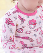 Pink Pistol Long Two-Piece Pajama Set, Pink Pistol bamboo long two piece pjs lifestyle 09