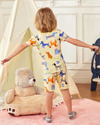Puppy Bliss Short Two-Piece Pajama Set, Puppy Bliss bamboo short two piece pjs lifestyle 09