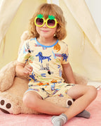 Puppy Bliss Short Two-Piece Pajama Set, Puppy Bliss bamboo short two piece pjs lifestyle 10