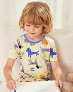 Puppy Bliss Short Two-Piece Pajama Set, Puppy Bliss bamboo short two piece pjs lifestyle 11