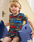 Race Kings Short Two-Piece Pajama Set, Race Kings bamboo short two piece pjs lifestyle 02