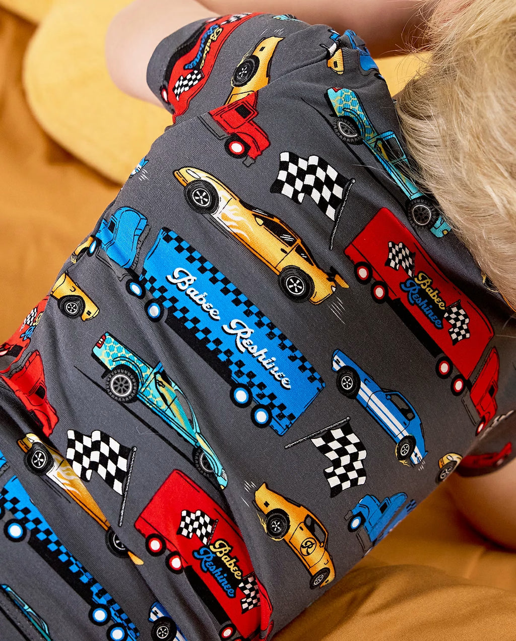 Race Kings Short Two-Piece Pajama Set, Race Kings bamboo short two piece pjs lifestyle 03