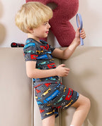 Race Kings Short Two-Piece Pajama Set, Race Kings bamboo short two piece pjs lifestyle 07