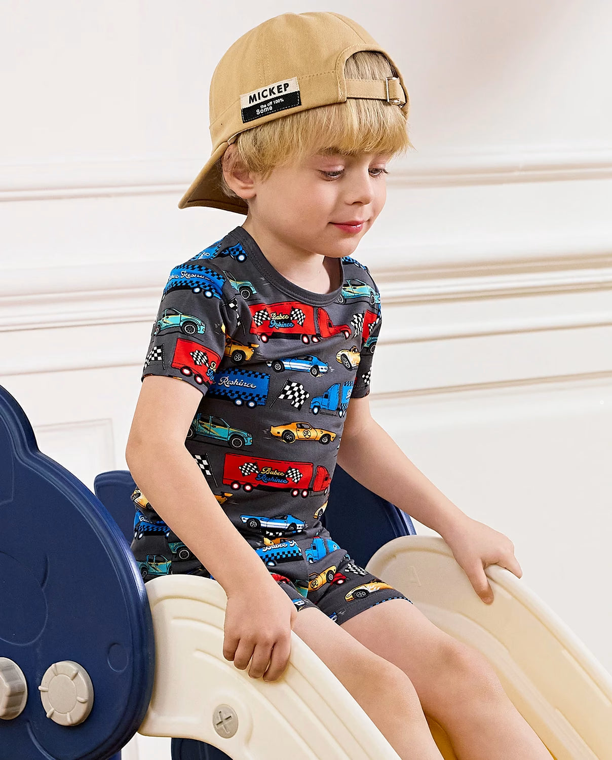 Race Kings Short Two-Piece Pajama Set, Race Kings bamboo short two piece pjs lifestyle 10
