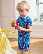 Ready? Go! Short Two-Piece Pajama Set, Ready Go bamboo short two piece pjs lifestyle 07
