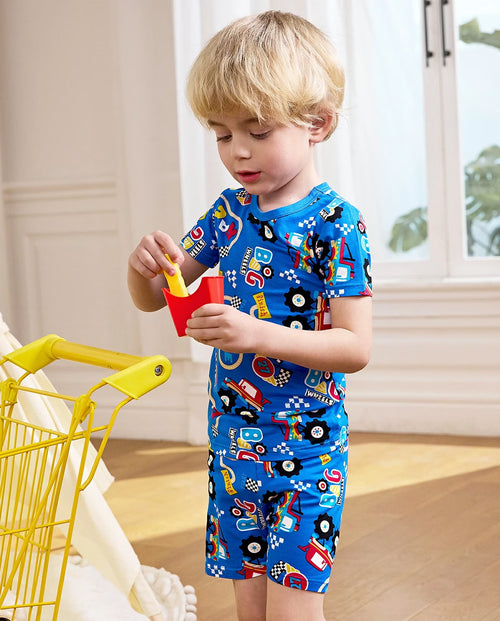 Ready? Go! Short Two-Piece Pajama Set, Ready Go bamboo short two piece pjs lifestyle 07