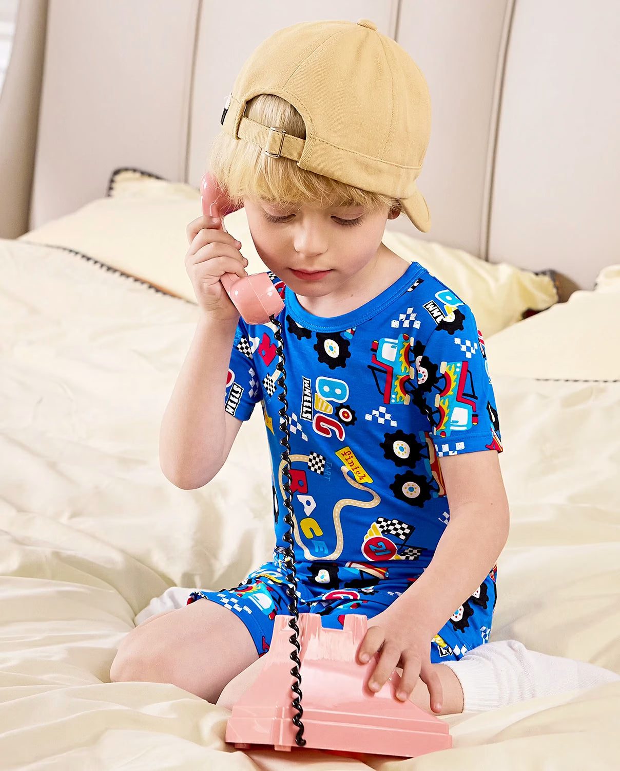 Ready? Go! Short Two-Piece Pajama Set, Ready Go bamboo short two piece pjs lifestyle 08
