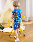 Ready? Go! Short Two-Piece Pajama Set, Ready Go bamboo short two piece pjs lifestyle 10