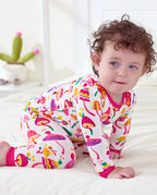 Shroom Bloom Long Two-Piece Pajama Set, Shroom Bloom bamboo long two piece pjs lifestyle 01
