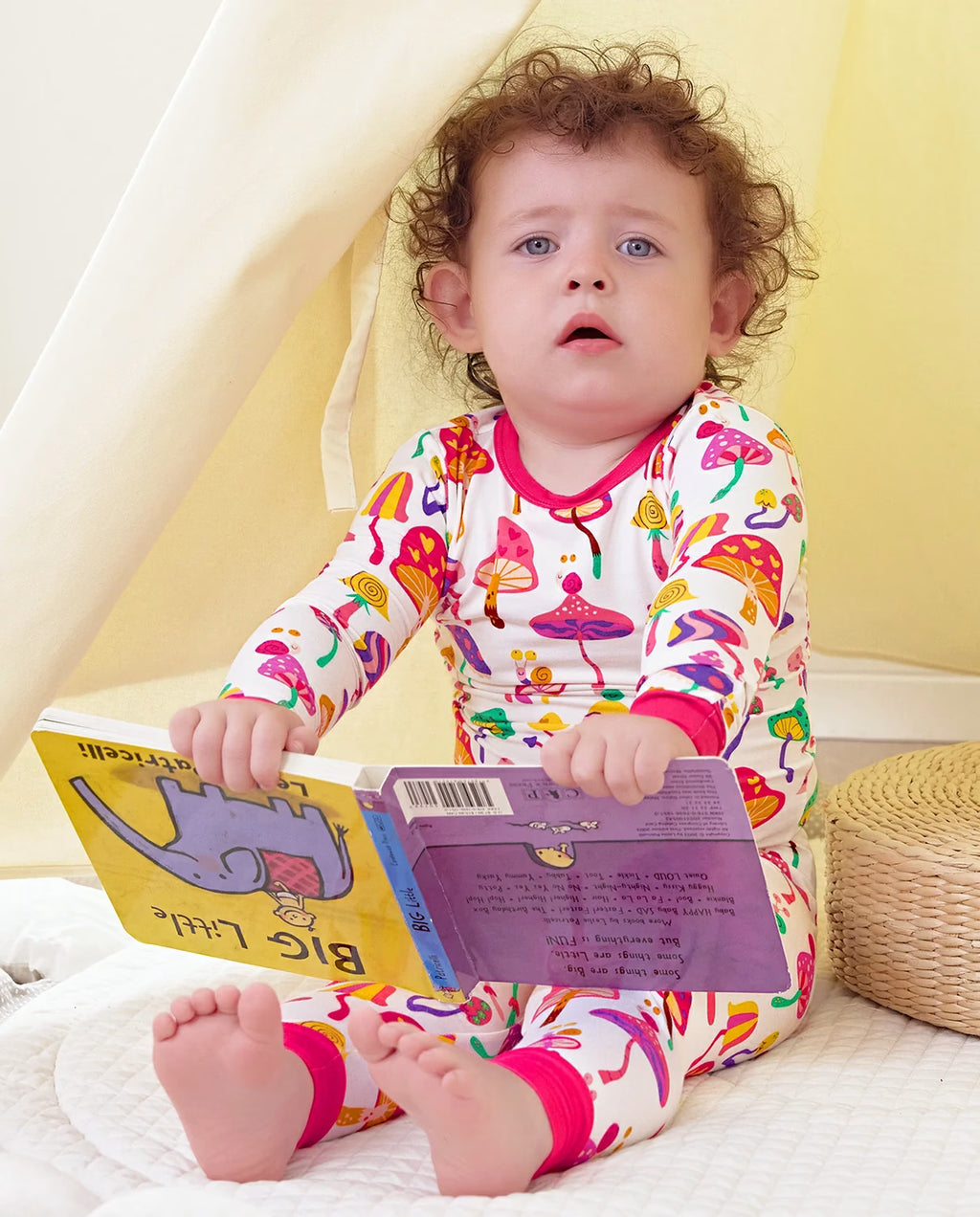 Shroom Bloom Long Two-Piece Pajama Set, Shroom Bloom bamboo long two piece pjs lifestyle 05