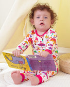 Shroom Bloom Long Two-Piece Pajama Set, Shroom Bloom bamboo long two piece pjs lifestyle 05