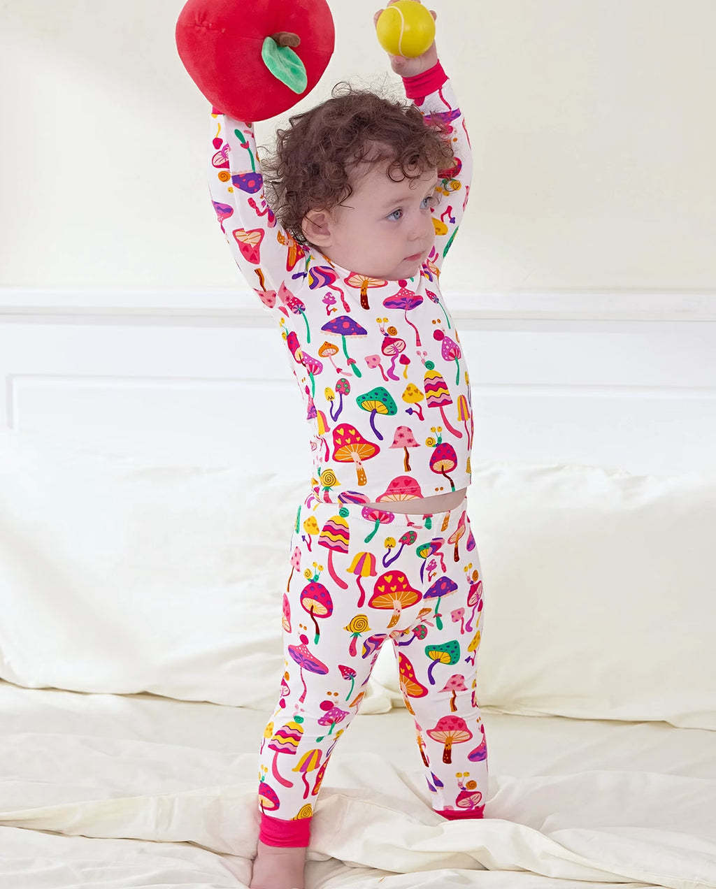 Shroom Bloom Long Two-Piece Pajama Set, Shroom Bloom bamboo long two piece pjs lifestyle 07