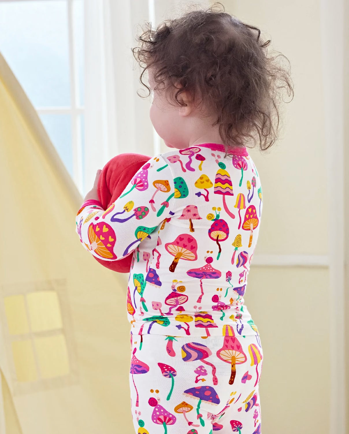 Shroom Bloom Long Two-Piece Pajama Set, Shroom Bloom bamboo long two piece pjs lifestyle 09