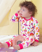 Shroom Bloom Long Two-Piece Pajama Set, Shroom Bloom bamboo long two piece pjs lifestyle 10