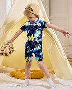 Space Walk Short Two-Piece Pajama Set, Space Walk bamboo short two piece pjs lifestyle 04