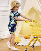 Space Walk Short Two-Piece Pajama Set, Space Walk bamboo short two piece pjs lifestyle 09