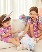 Unicorn Park Short Two-Piece Pajama Set, Unicorn Park bamboo short two piece pjs lifestyle 01