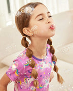 Unicorn Park Short Two-Piece Pajama Set, Unicorn Park bamboo short two piece pjs lifestyle 09