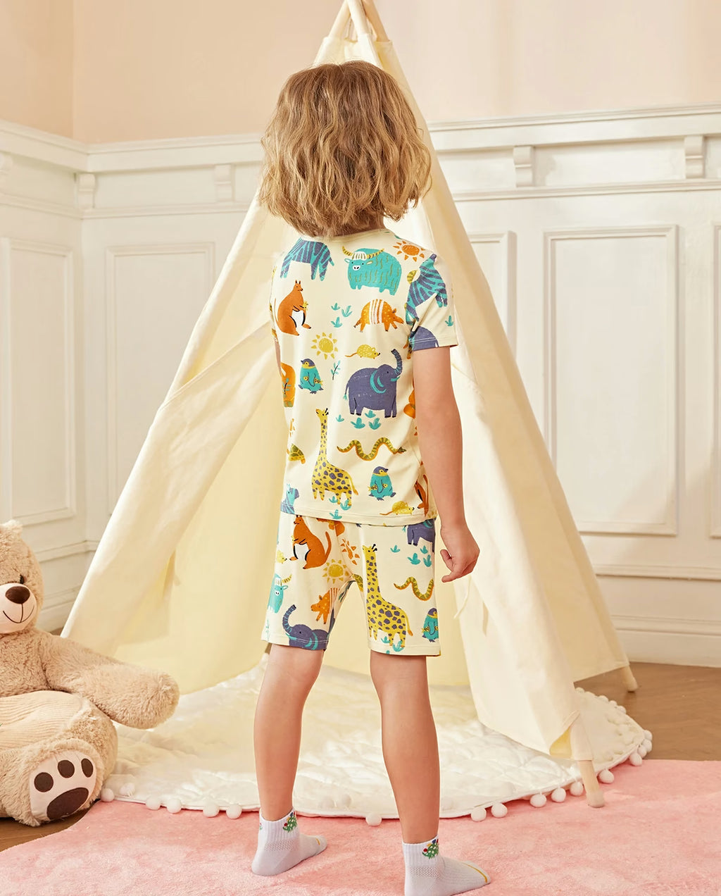 Animal Dreamland Short Two-Piece Pajama Set, lifestyle view 9