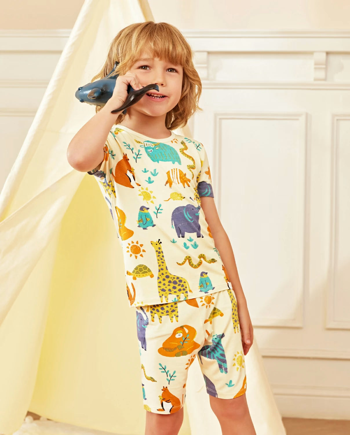 Animal Dreamland Short Two-Piece Pajama Set, lifestyle view 12